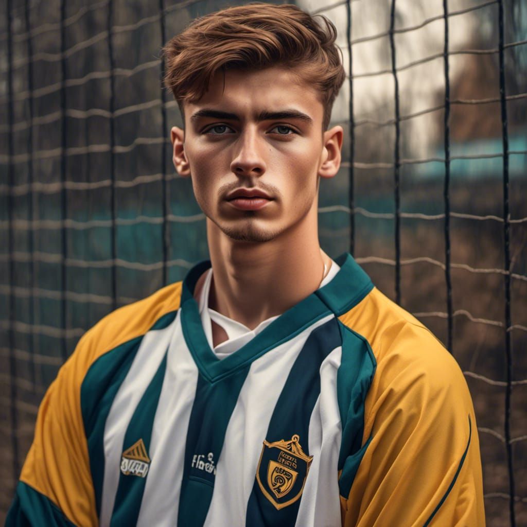 Portrait of Handsome 1990s Footballer