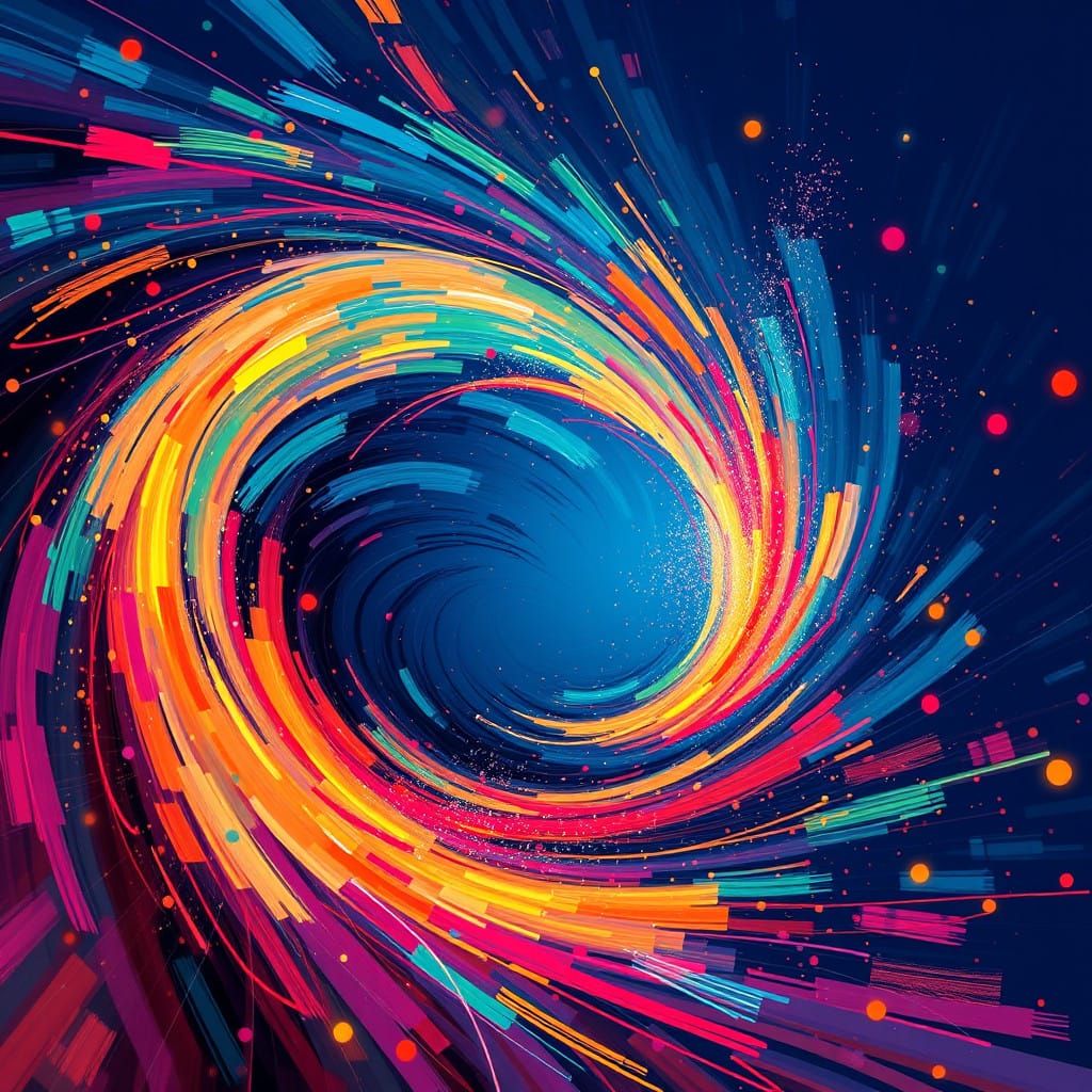 Vibrant Swirling Vortex of Abstract Energy