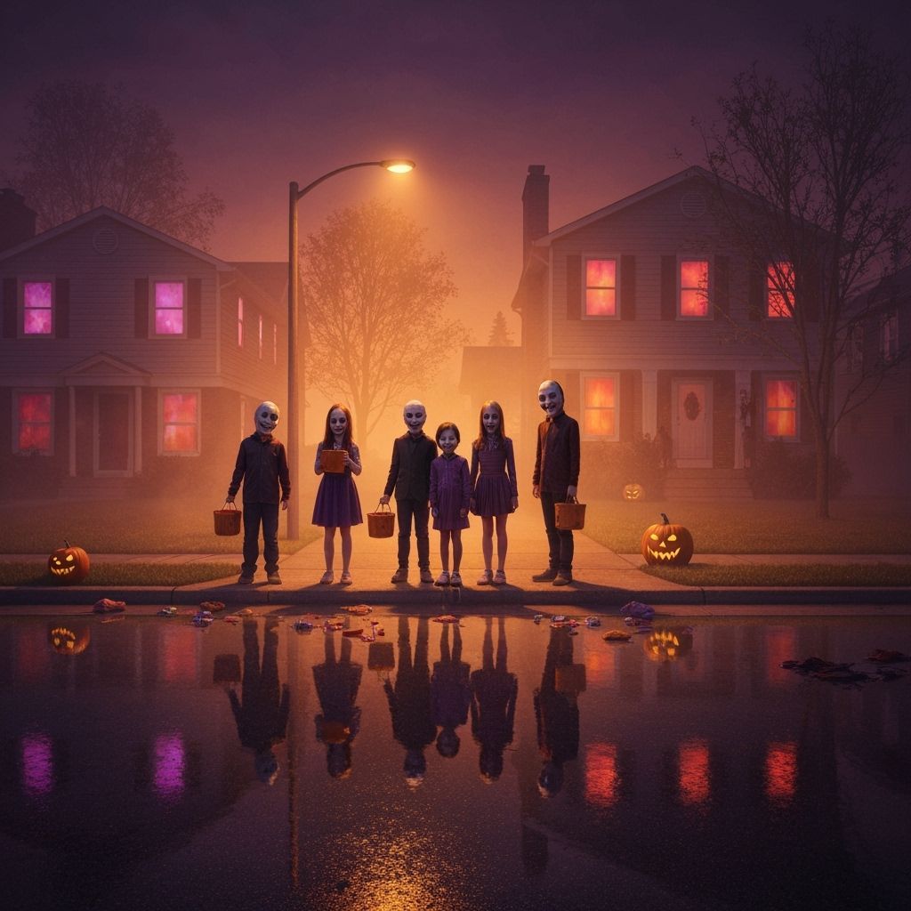 Uncanny Halloween Night in Eerie Suburban Nightmare