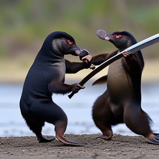 Platypus Sword Fight: An AI Interpretation