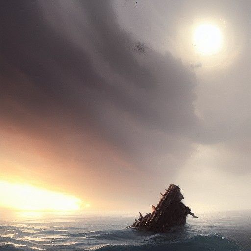 Sinister Ocean Scene in Digital Painting Style