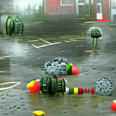 Surreal Minefield of Rain and Gumball Textures