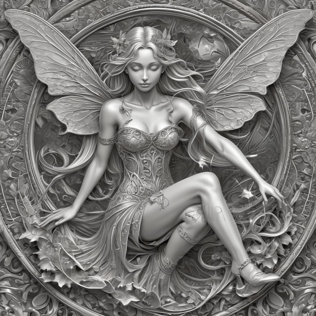 Fall Fairy Hourglass on Silver Coin