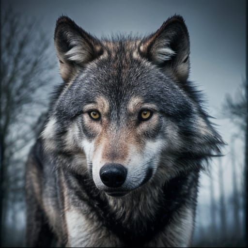 Dramatic Wolf Film Still in Cinematic Lighting