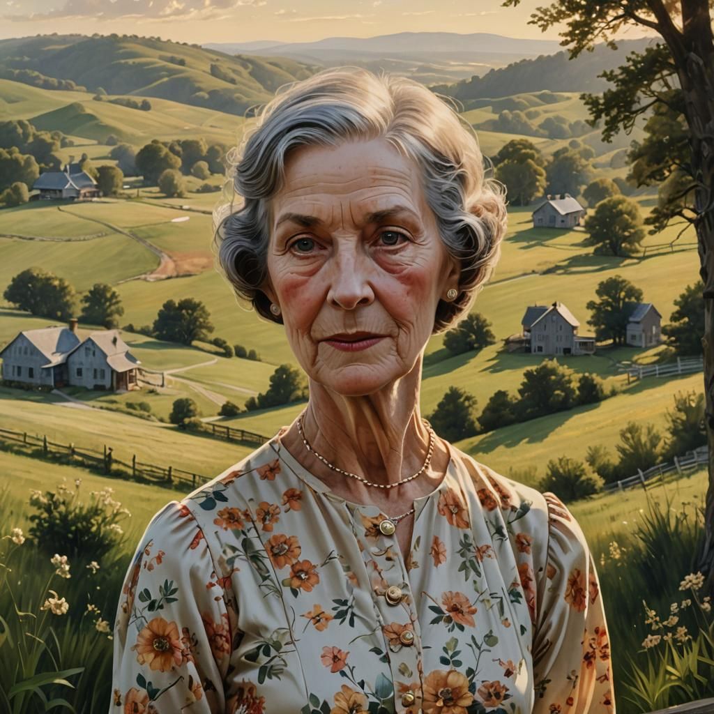 Realistic Portrait of Woman in Rural America