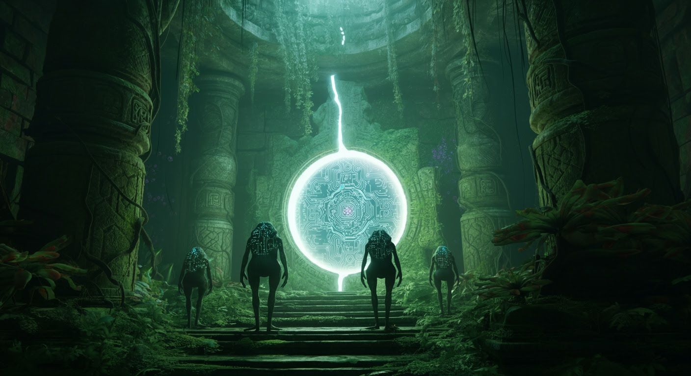 Ancient Ones Ascending Through Jungle Portal