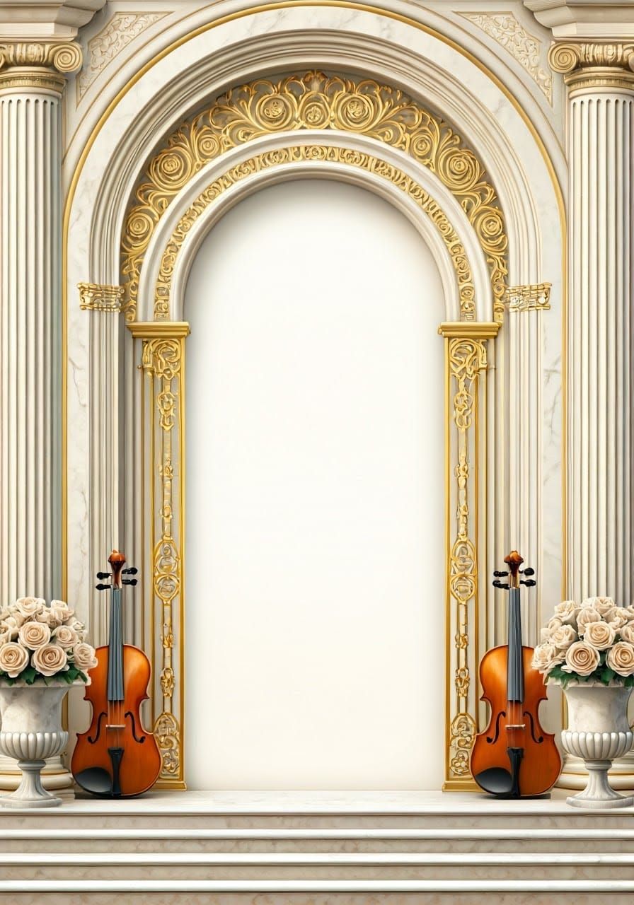 Majestic Hasidic Title Page with Golden Filigree and Roses