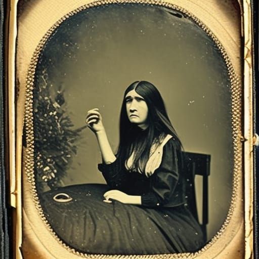 Vignette of 19th-Century Woman with Enlarged Cranium