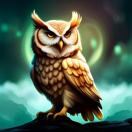 Beautiful Love Owl: Fantasy Concept Art
