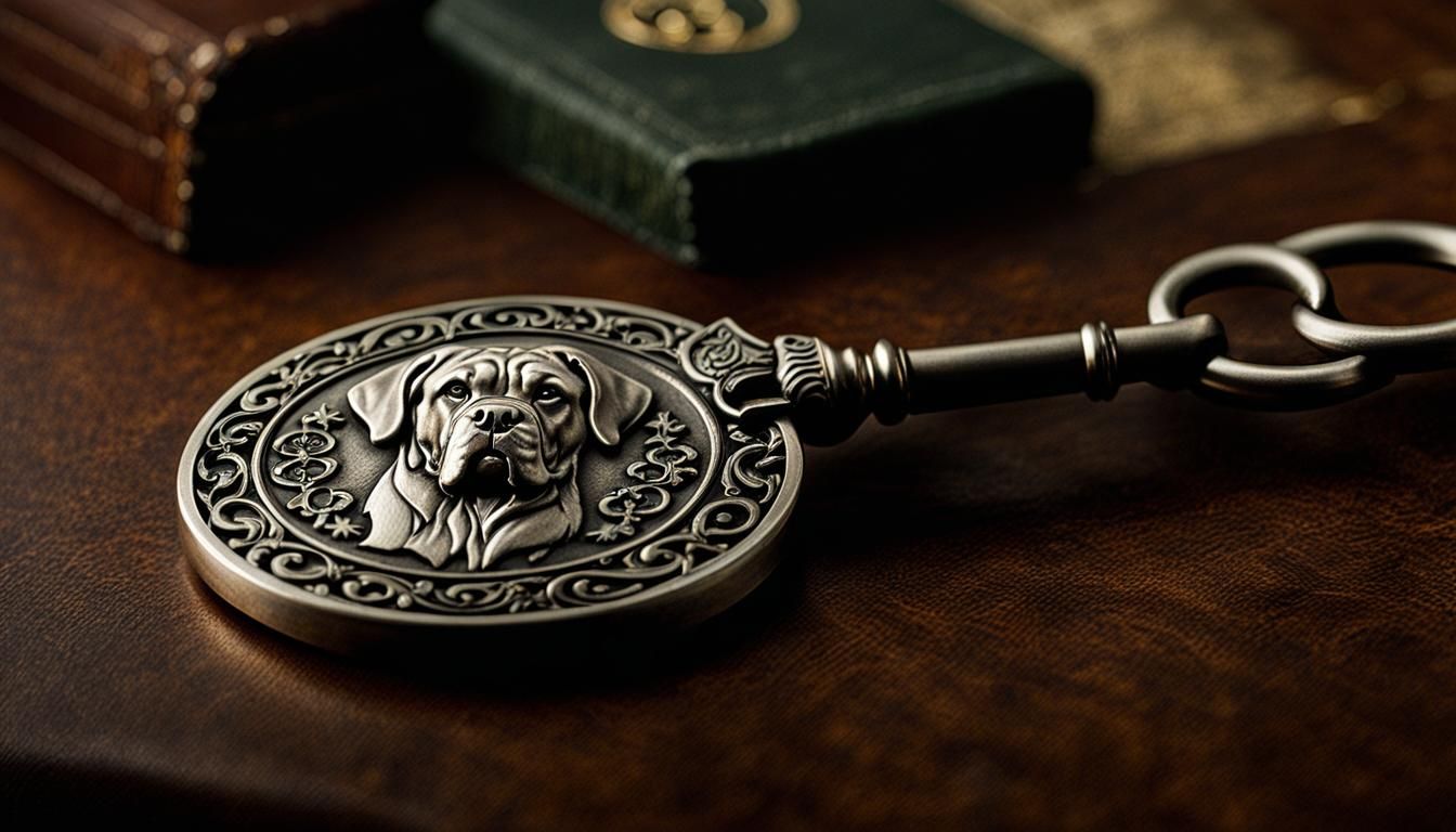 Intricately Carved Pewter Key Still Life