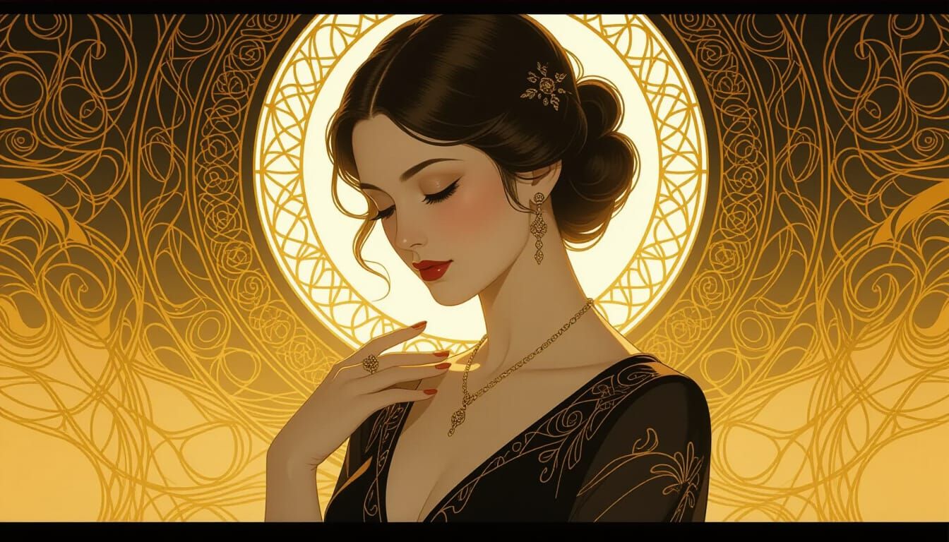 Devotional Woman in Dark Surrealist Style