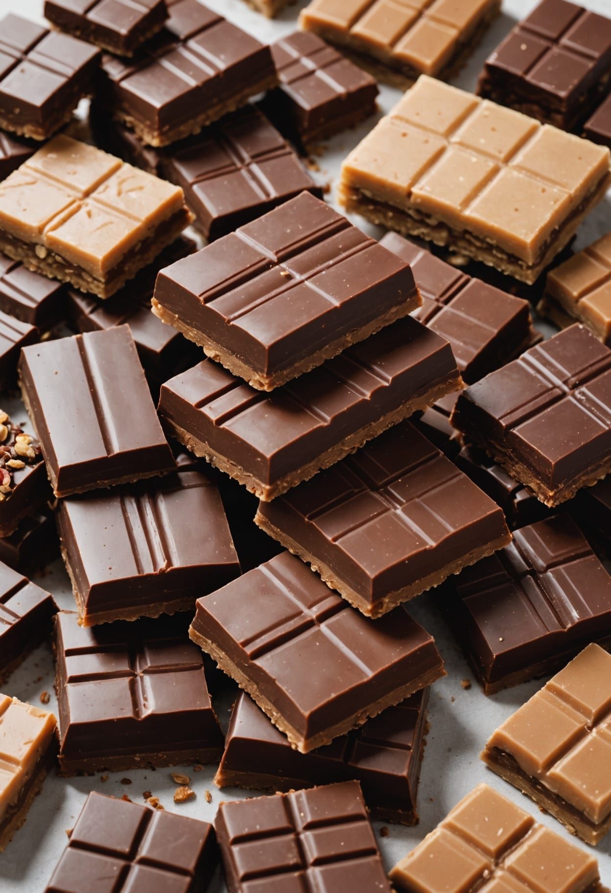 Vibrant Chocolate Bar Tower in a Stylish Composition