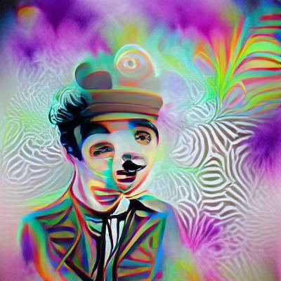 Psychedelic Charlie Chaplin Portrait