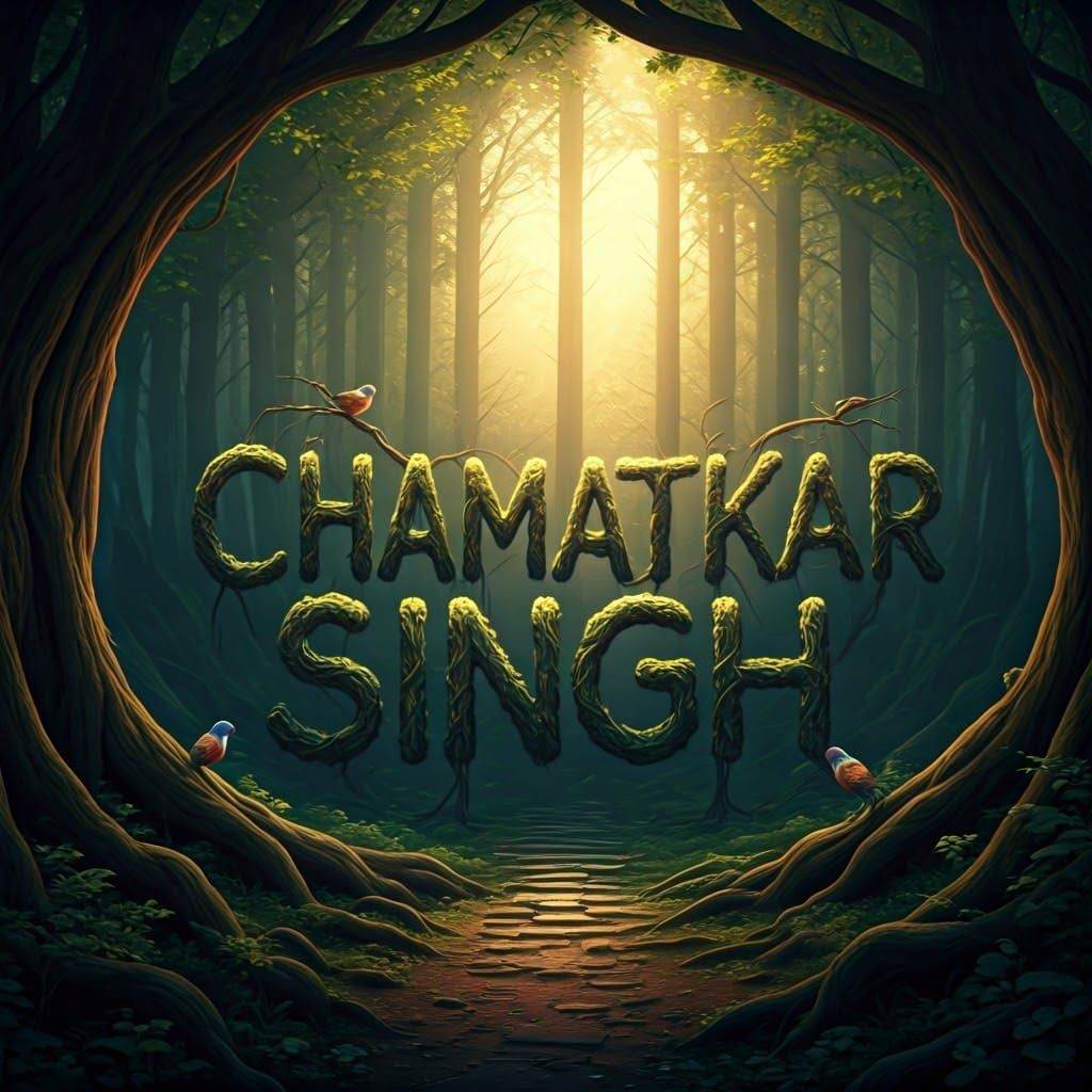 Ethereal Forest Name Art in a Whimsical Style