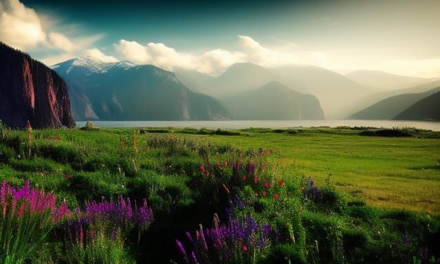 Hyperrealistic Entangled Landscape in Deep Color