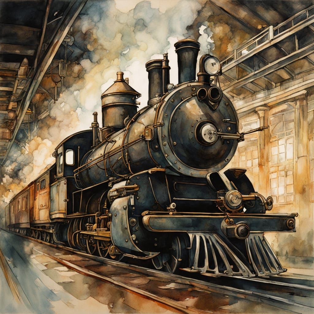 Angel Battles Steampunk Demon in Hyperdetailed Double Exposu...