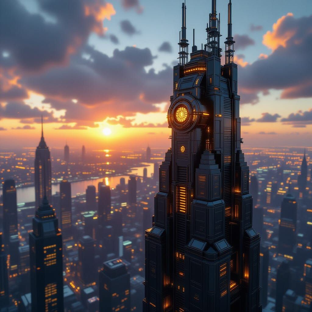 Dizzying View from Modern Skyscraper as Digital Art