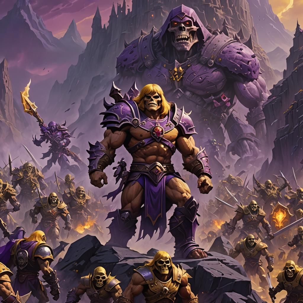 He-Man Leads Skeletal Army: Dark Fantasy Art