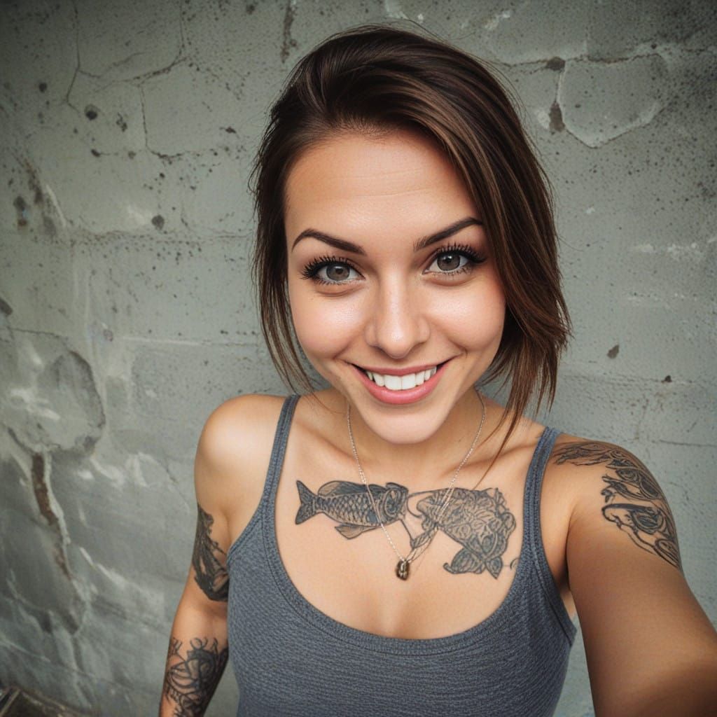 Sultry Grunge Goddess Captured in Fisheye