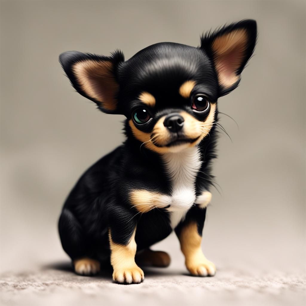 Angry Little Chihuahua Puppy Portrait