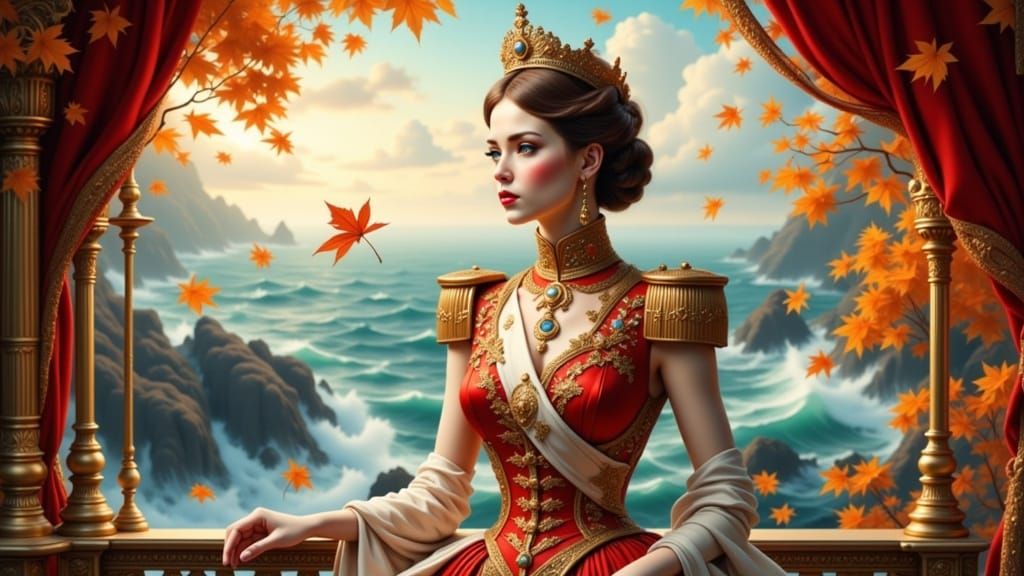 Elegant Mannequin Commander in Autumnal Splendor