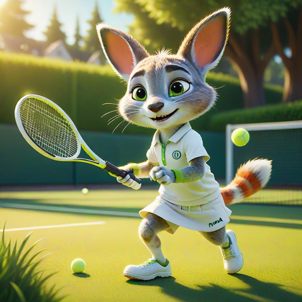 Surreal Animal Tennis Tournament in Zootopia Style