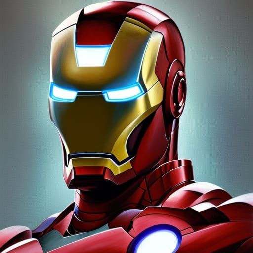 Hyperdetailed Iron Man Portrait in Digital Art Style