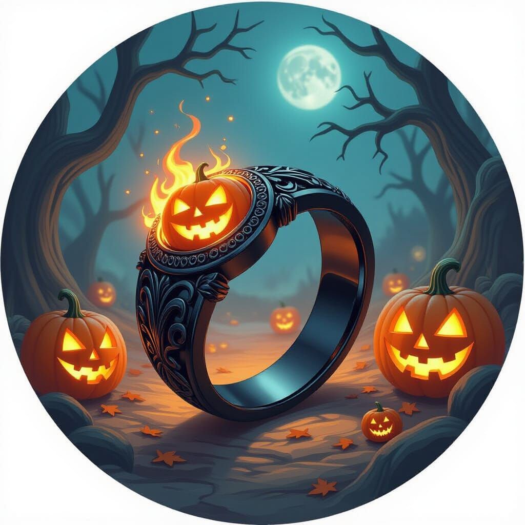 Surreal Holiday Ring Emitting Summerween Magic