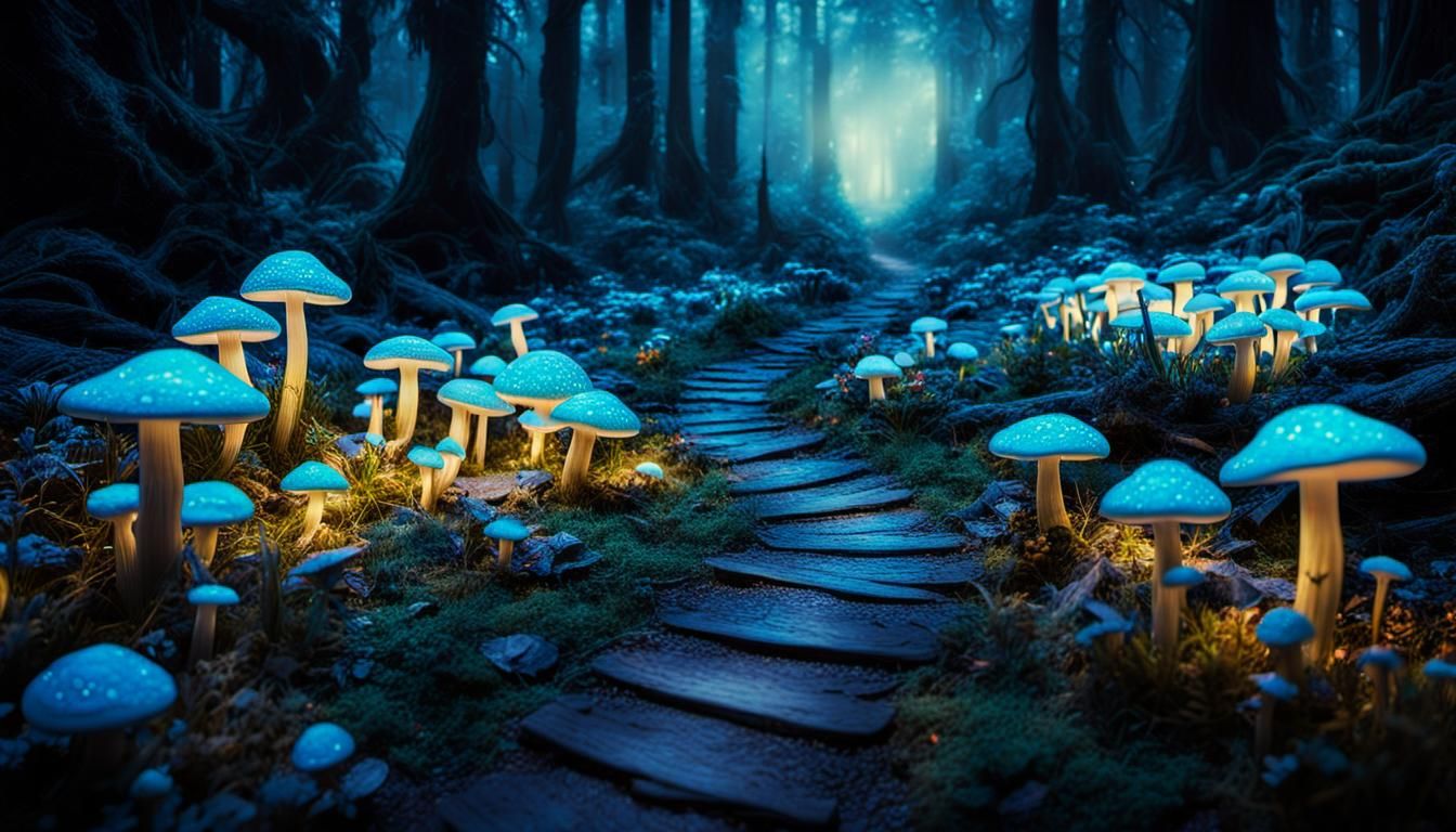 Bioluminescent Path to a Fairy Portal World