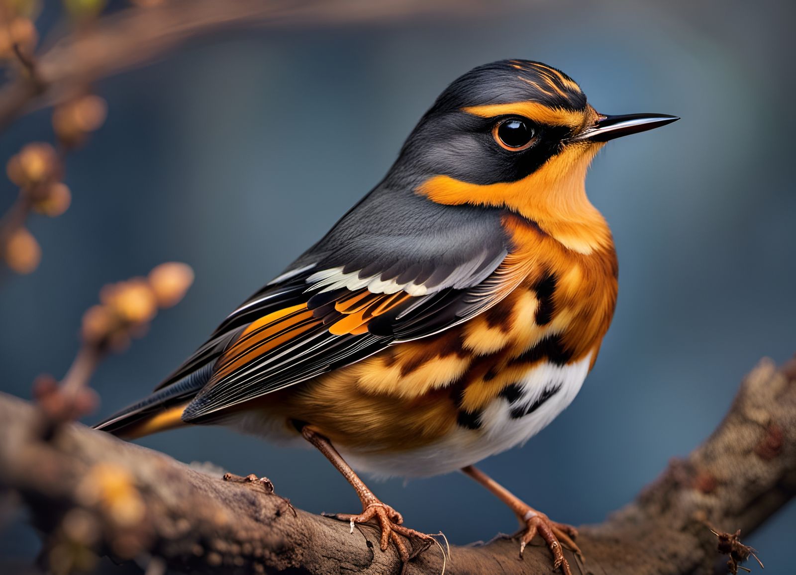 Male Varied Thrush in Natural Light Photography