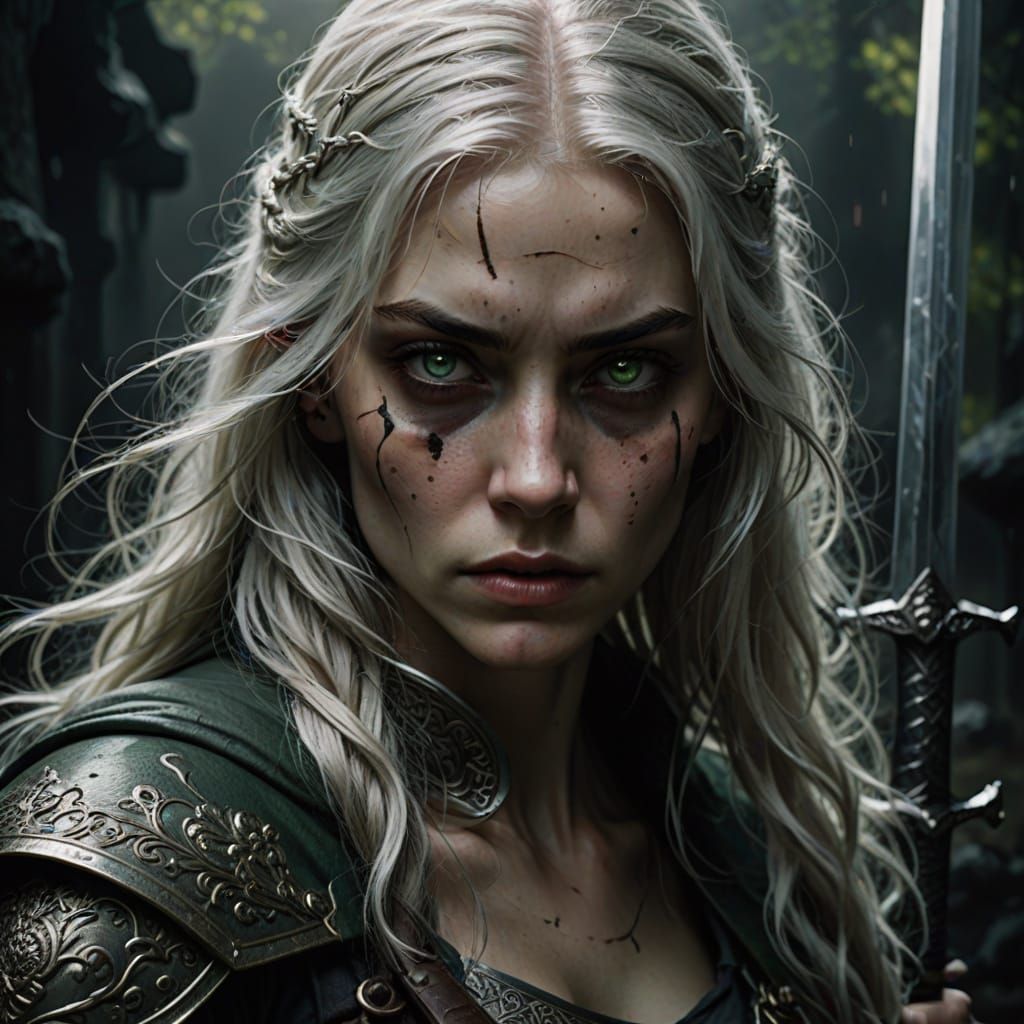 Ethereal Warrior in Dark Fantasy Portrait