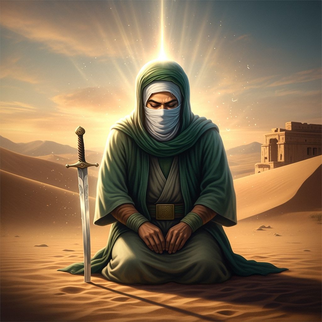 Islamic Prayer in Divine Light, Fantasy Art