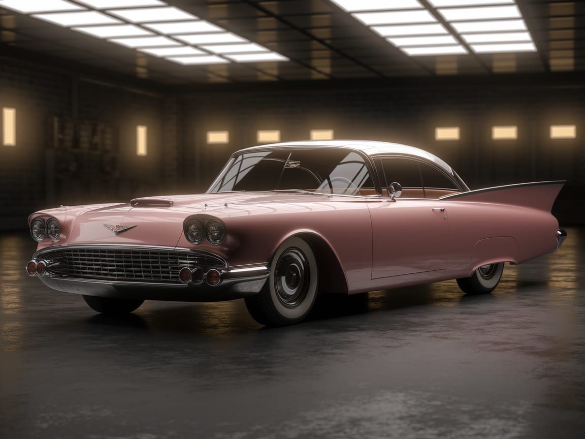 Retro-Futuristic 1950s American Luxury Coupe