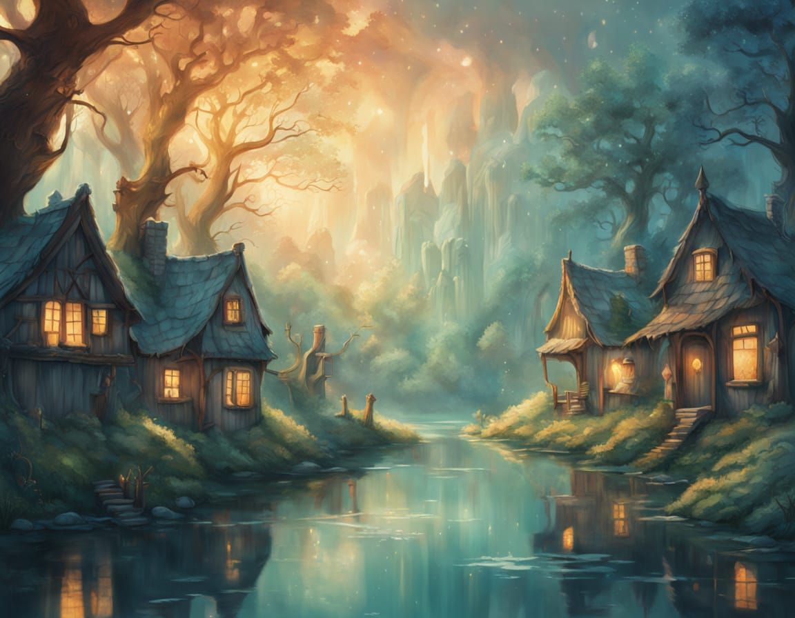 Whispers of a Forgotten Realm in Ethereal Watercolor