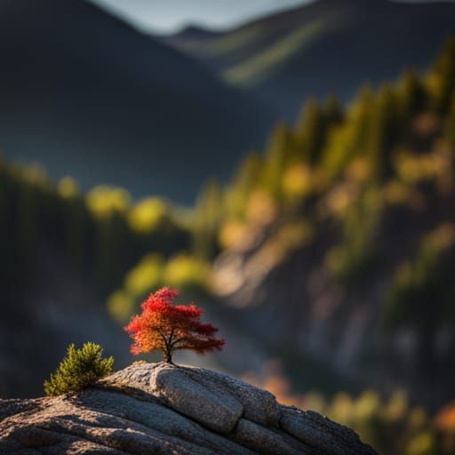 Forest Vista Through Boulders: Natural Light Photography