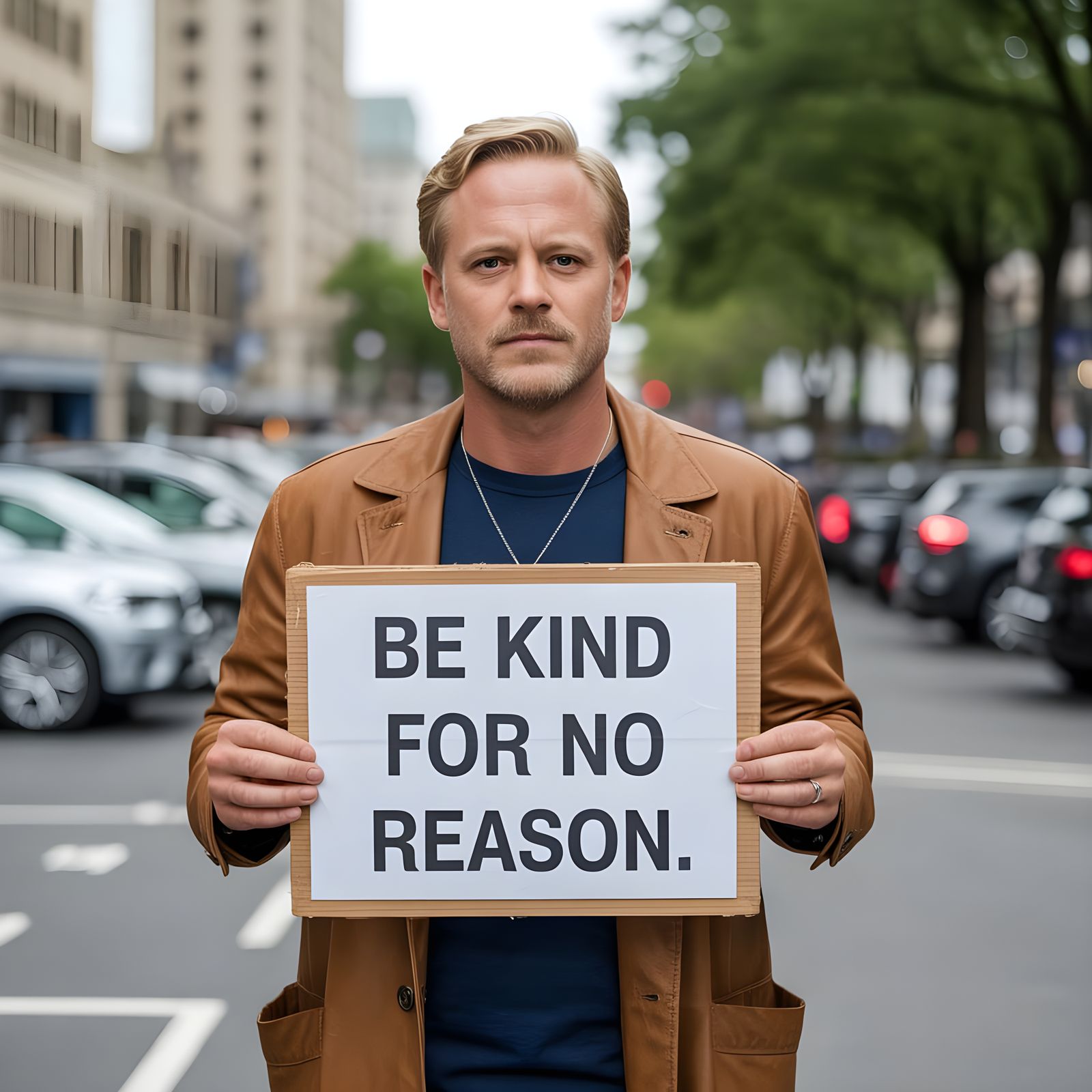 Man Holding Kindness Sign