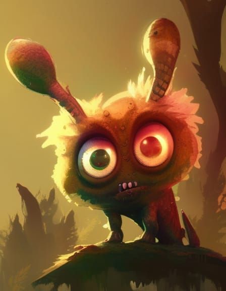 Adorable Monsters with Big Eyes Illustration