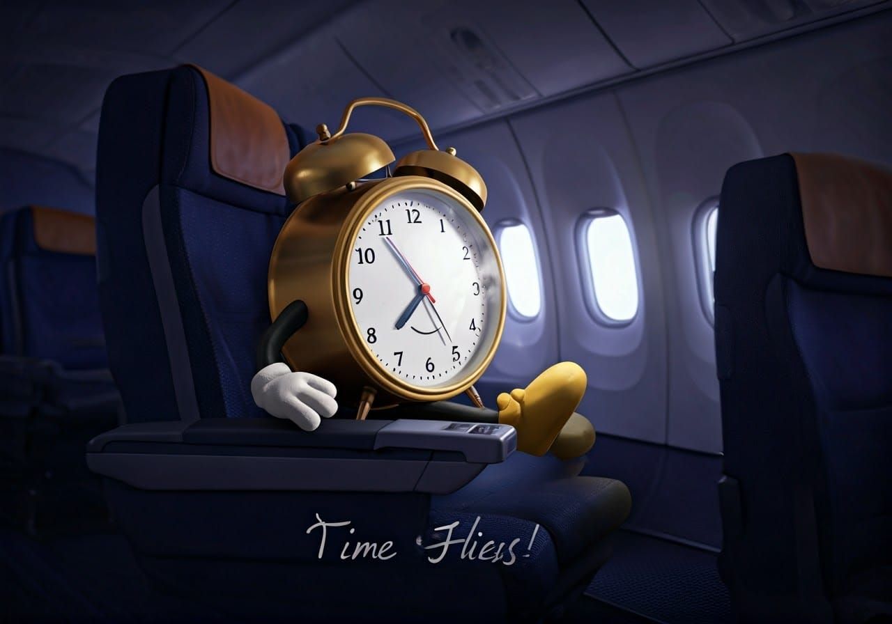 Alarm Clock Travels First Class: Time Flies!