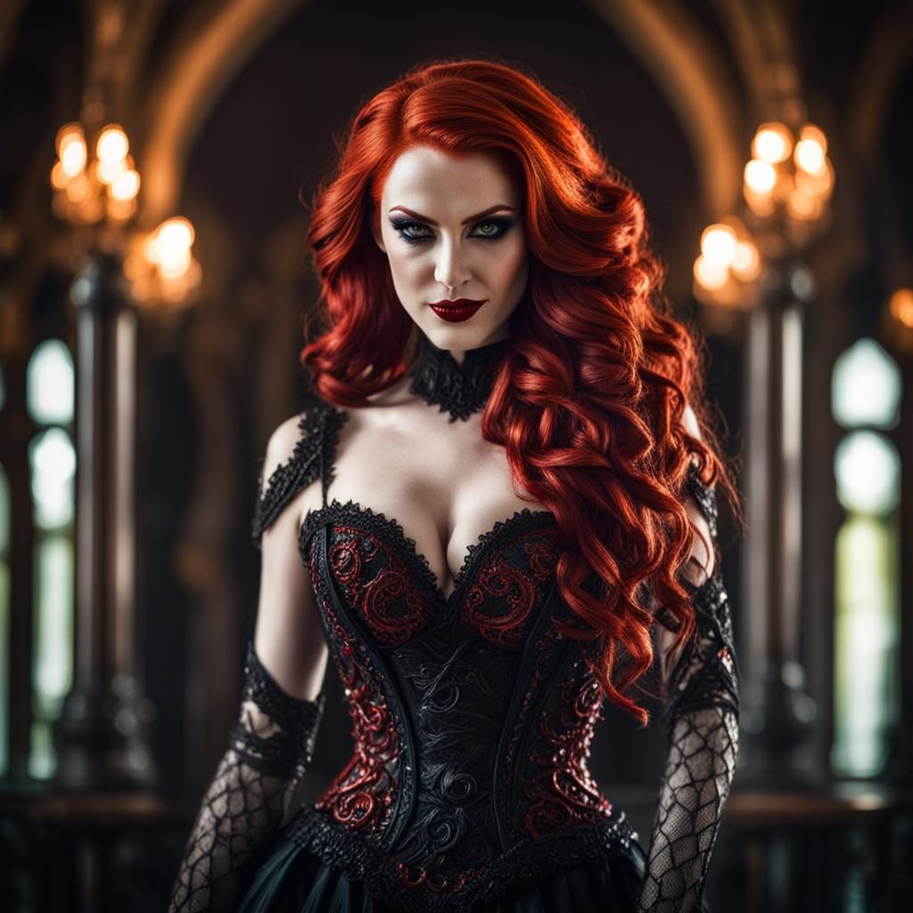 Beautiful Vampiress Queen in Natural Lighting