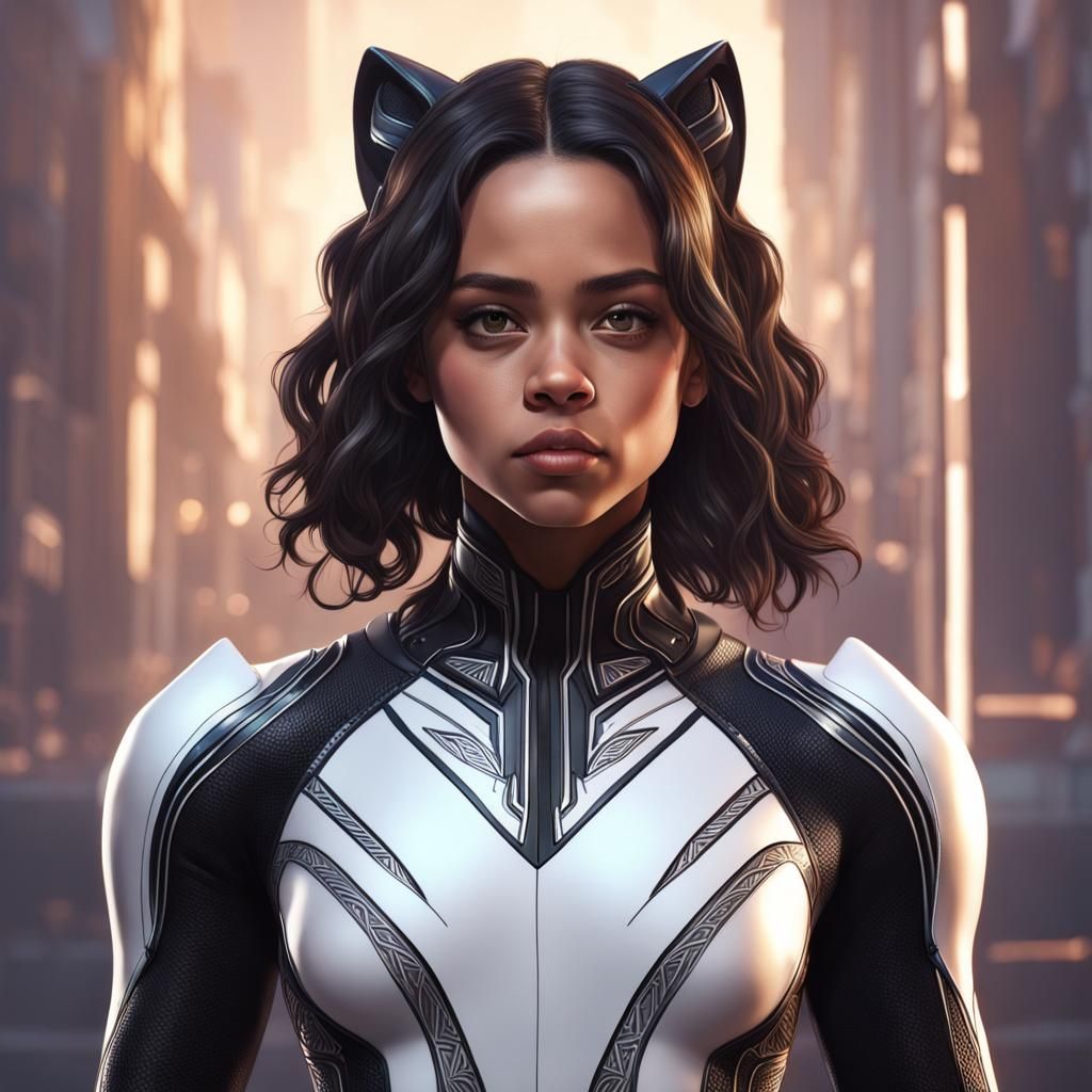 Jenna Ortega as White Tiger, Digital Art Portrait