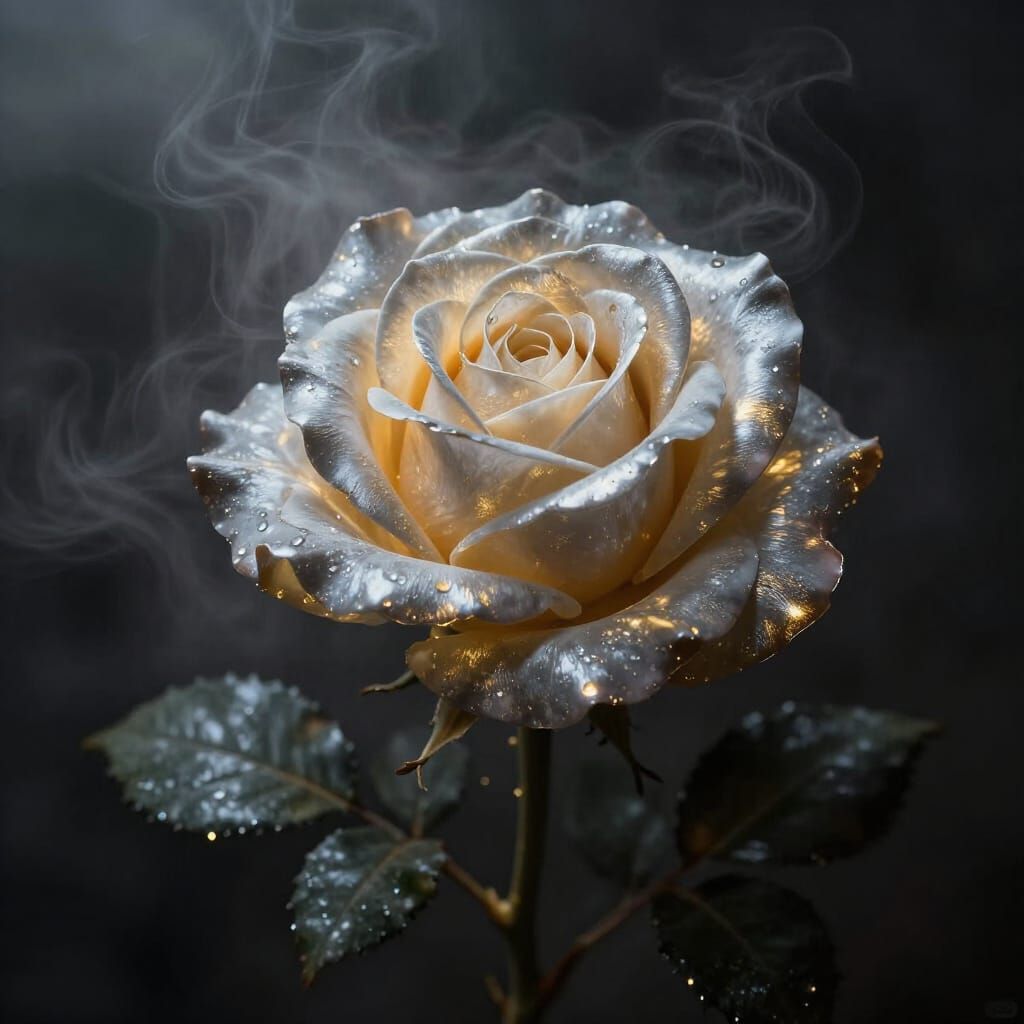 Sinister Rose of Light and Silver Gold Mist
