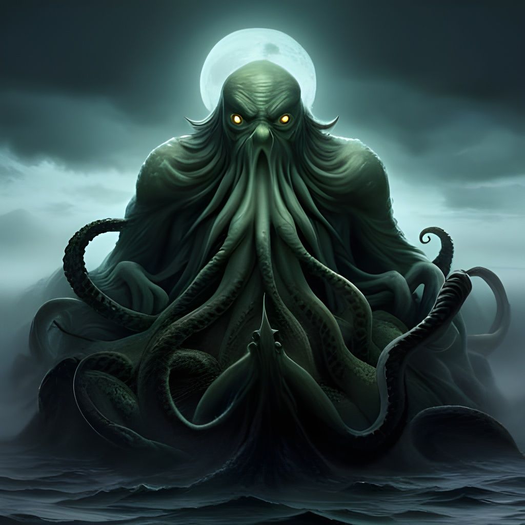 Majestic Cthulhu Rises from the Ocean