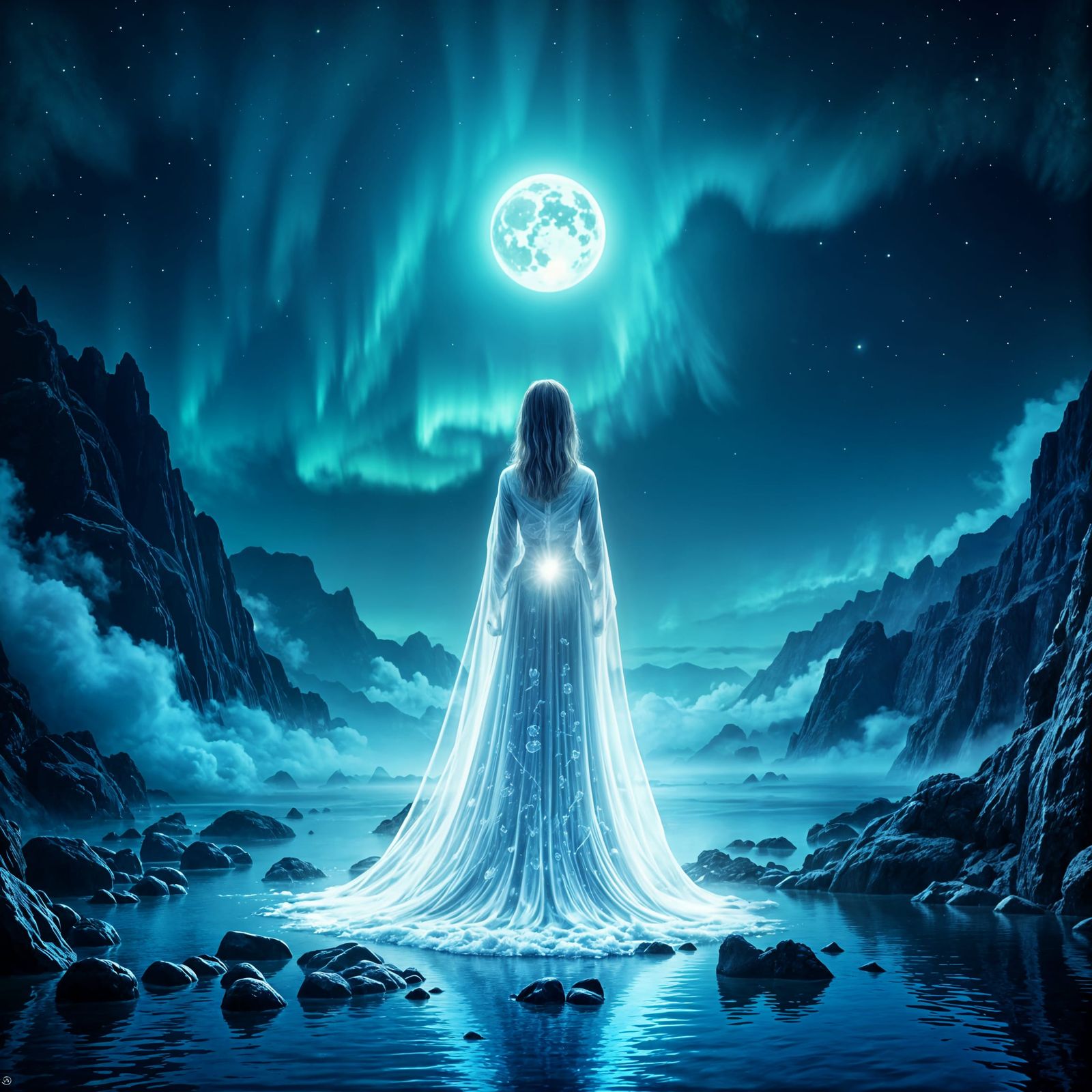 Symmetrical Moon Goddess Portrait