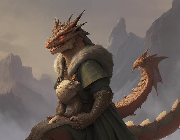 Dragon Keeper in Fantasy Landscape