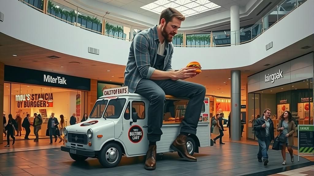 Giant on Food Truck in Shopping Center