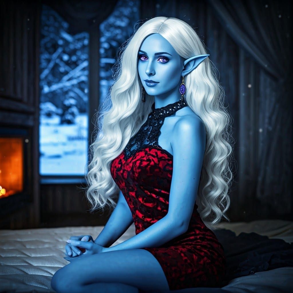 Ethereal Porcelain Woman with Engagement Ring