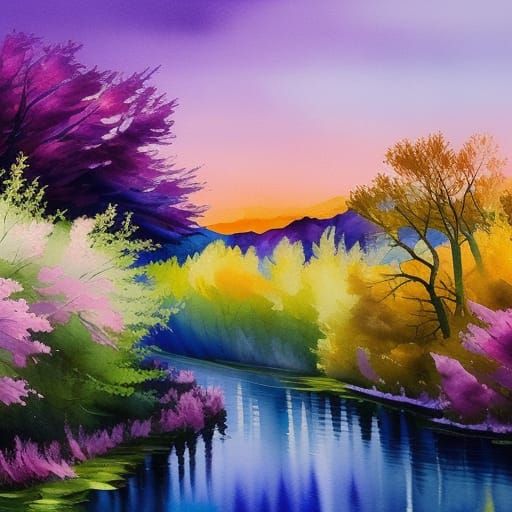 Impressionist Sky with Thick Brush Strokes in Gouache