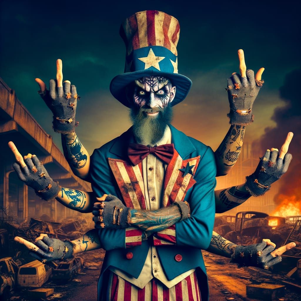 Rebellious Post-Apocalyptic Uncle Sam