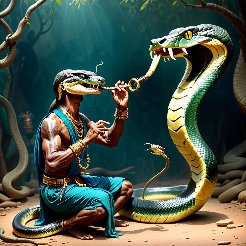 King Cobra Swaying to Flute Music