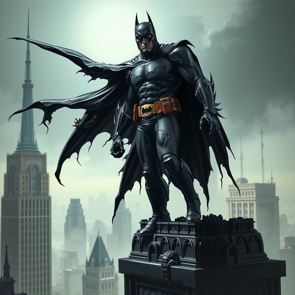 Demonic Batman in Biomechanical, Hyper-Realistic Style